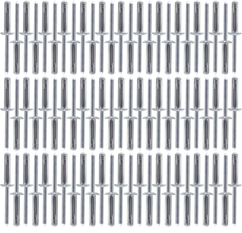 Gutol 60 Remaches Ciegos De Cabeza Grande, Plegables Y De Triple Expansión, 4,8 X 21 Mm (plateados)