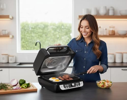 Forno Multifunzione SteamGrill 12 in 1 con Controllo Touch | Grill, Vapore, Air Fryer, Slow Cook | Potente, Versatile e Salvaspazio – Accessori Inclusi