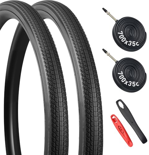 MEGHNA Lot de 2 pneus de vélo 700 x 28c/32c/35C – Pneus de vélo de ville de haute qualité & Gravel – 28–622,32–622,35–622 – Idéal pour les roues 700C