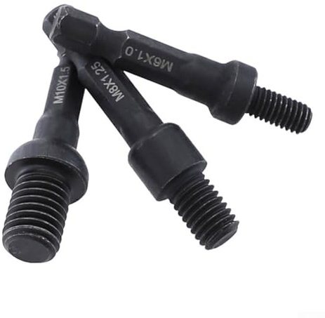 Juego de 6 adaptadores de enchufe autorroscantes para tuercas de inserción y pernos de suspensión, acero al cromo vanadio M6/M8/M10, vástago hexagonal de 4 pulgadas, compatible con