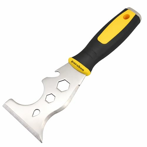 PARAHON 15-in-1 Paint Scraper Tool | Stainless Steel Multi-Purpose Painter’s, Wallpaper Scraper, Roller Cleaner, Nail Puller & DIY Decorating