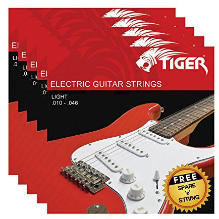 Tiger elgitarr strängar – 5 stycken ljus (10–46) set