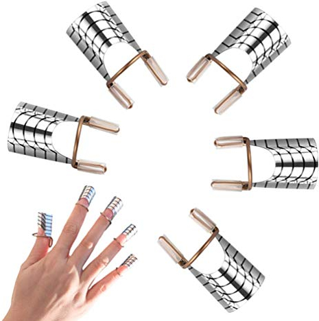 5Pcs Forme Cartine Riutilizzabili X Unghie Ricostruzione，Di Estensione Di Arte Del Chiodo Guida Chiodo Acrilico Gel Uv Punte，Arte Forme Guida Protettore Punte Unghia Acrilico UV Gel Protettore