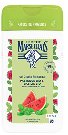 Le Petit Marseillais Gel doccia bio anguria e basilico biologico, purificatore a pH neutro e aroma con piacevole profumo, idrata e rinfresca (1 x 250 ml)