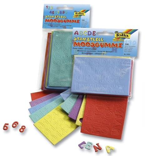 Folia Moosgummi StanzteileBuchstaben - 130 Stück, sortiert; Packungsinhalt: 130 Stück
