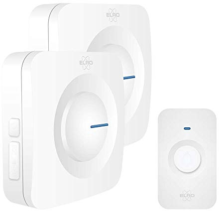 ELRO DB3000 Set di campanello senza fili - con 2x ricevitori alimentati a batteria - Bianco