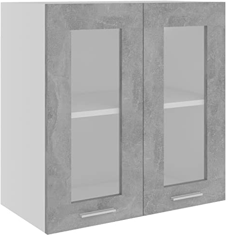 vidaXL Hängeschrank Lyon, 60x31x60 cm, Beton Grau, Holzwerkstoff, Wandregal, Bad- & Küchenaufbewahrung, Home Organizer