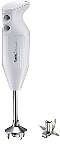 bamix Stabmixer Set M160 ONE inkl. Multifunktionsmesser aus Edelstahl, 160 Watt, 2-Stufen, Made in Switzerland, Weiß