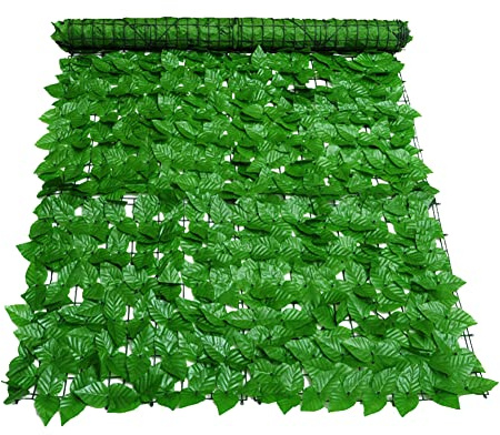 Uposao seto artificial planta verde simulación pared vegetal paneles de vegetación pared vegetal decoración jardín valla para boda o decoración interior DIY césped, 100 x 300 cm