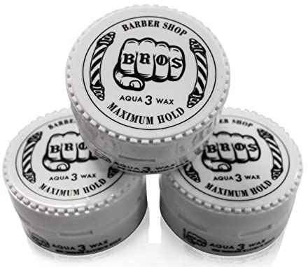 BROS Professionelles Aqua Wax Friseur Haarwachs Barber Shop (3er Pack, Weiß)