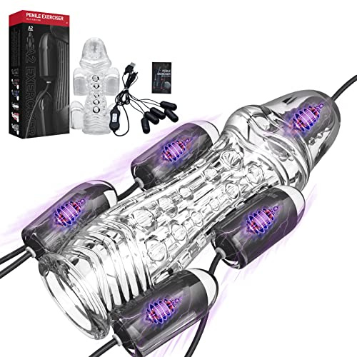 Vibrator Glans Stimulator Man, Sleeves with 5 Vibro Eggs, Electric Masturbator Cup with Vibration Modes, Training Device Stimulator Prostate Massager Sex Toy for Men