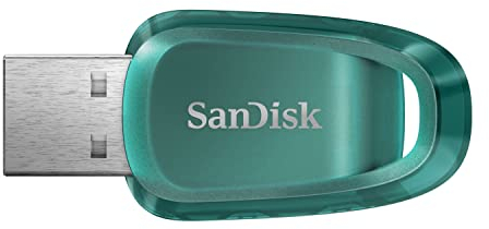 SanDisk 128GB Ultra Eco USB 3.2 Flash Drive, USB Stick, memory stick up to 100 MB/s read speeds, RescuePRO data recovery software, Eco-Friendly USB drive made with over 70% recycled plastic