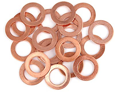 A ABSOPRO per Rame Rondella 14x24x1.5mm Piatto Tenuta Schiacciamento Guarnizione anellos (20Set)