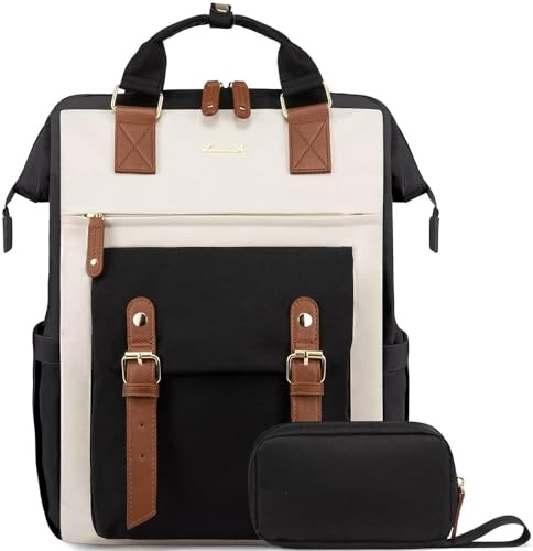 LOVEVOOK Damryggsäck, vattentät laptopryggsäck, stor skolryggsäck med USB-laddningsport, för skola, arbete, universitet, studenter, lärare, business och kontor