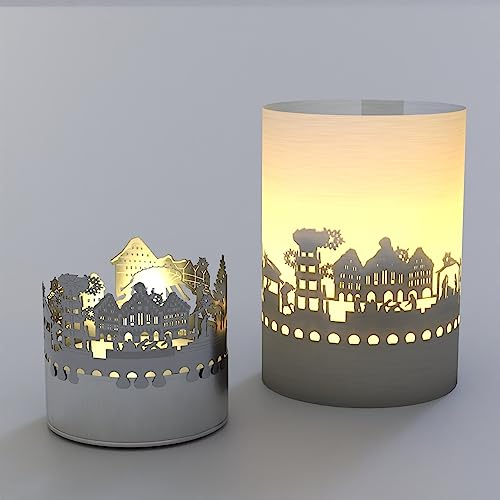 13gramm Weihnachtstube T-Light Schattenspiel: Stimmungsvolle Motivkerze mit zauberhaftem Schattenspiel für Festliche Weihnachtsdeko