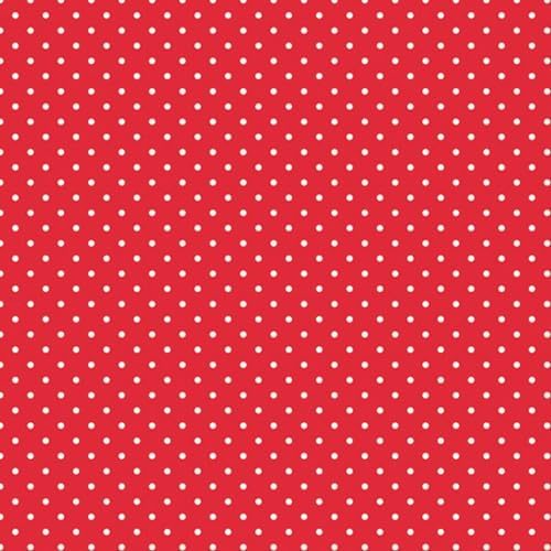 Daisy 3-Ply Spring Flowers Tissue Paper Napkins Serviettes for Decoupage Lunch 33cm x 33cm - Pack of 20 (White Dots on Red)