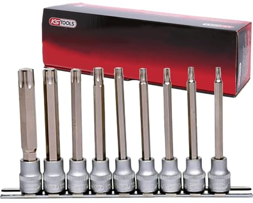 KS Tools 911.1550 Jeu de douilles tournevis 3/8'' Torx 100 mm 9 pièces