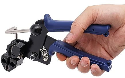 SUBKUDY 12mm Kabelbinderzange Spannwerkzeug für Kabelbinderpistole Verstellbares Edelstahl Kabelbinder Zange Spanner Set mit 200 selbstsichernden Kabelbindern