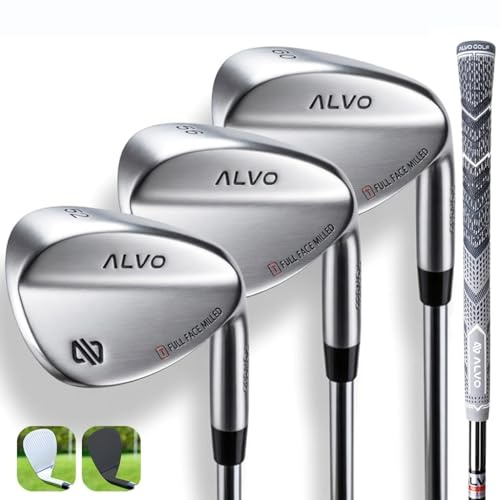 Premium heltäckande golfkilar, golfkilsats, 3 kilar 52/56/60 graders kil, lob kil, mellanrumskil, sandkil golfklubb för män, premiumgrepp, höger hand, bra komplement till pitching wedge