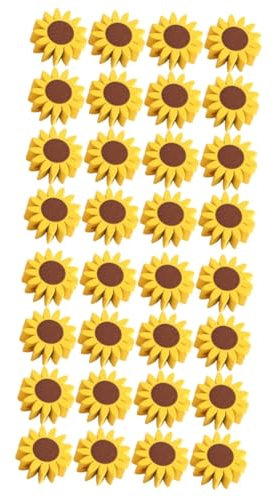 COHEALI 100 Stk Sonnenblumen-holzperlen Blumenschmuck Blumengirlande Für Den Tisch Bastelperlen Aus Sonnenblumen Perlen Zur Schmuckherstellung Perlenanhänger Diy Liefert Lose Perle Yellow