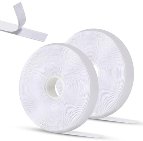 Oderra Biadesivo, Feltro Adesivo Forte Tessuto, Adesivo Forte, 8M x 2CM, Adatto per Cornici per Foto, Finestre, Zanzariere, Tappetini per Auto e DIY, Bianco