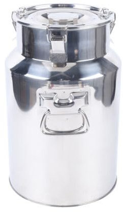 FUROMG Caraffa per il latte in acciaio inox 201, per il trasporto, per vino, olio, succhi di frutta, con tappo di serraggio e guarnizione in gomma (18 l)