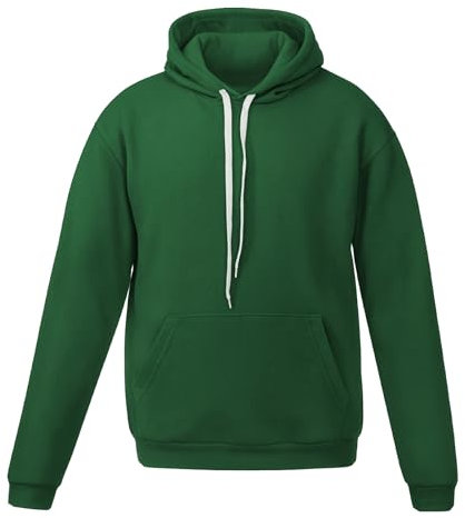 Sudadera Premium con Capucha Mujeres y Hombres Talla Unisex Deportivo para Invierno algodón clásico （XXL Verde Botella）