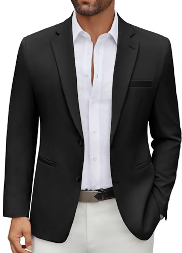 COOFANDY Men's Sport Coat Casual Stylish Suit Blazer Jacket Two Button Lightweight Sports Jacket Black