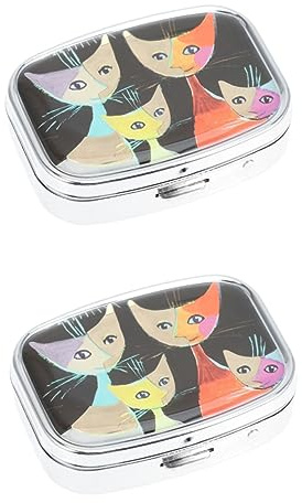 COLLBATH 2St Medizin Pillendose pocket pharmacy box Pill dispenser pillenschachtel pillenboxen Kofferhalter Abnehmer Lagerung von Medikamenten Zinn brieftasche Metall Aufbewahrungsbehälter