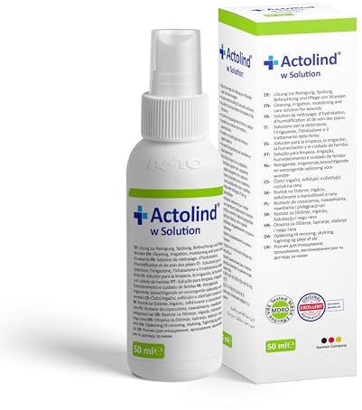 Actolind w Solution 50 ml – Antiseptische Wundspüllösung. Schmerzfreie Reinigung, Spülung & Befeuchtung bei akuten, chronischen, infizierten Wunden/Verbrennungen. CE III, MPG, PHMB. PZN: 10985385