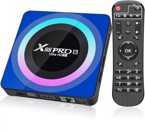 Android TV Box 13.0, 2025 Android TV Box 4GB RAM 32GB ROM 6K 8K Wi-Fi 6 Smart TV Box Android RK3528 Quad-Core 2.4G/5G Wi-Fi Bluetooth 5.0 USB 3.0 Streaming-Box