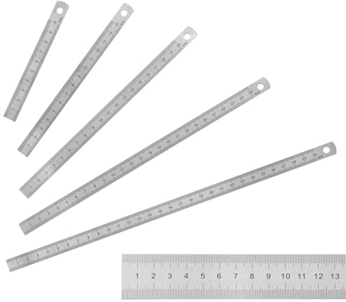 ASIMETO Stahlmaßstab Länge 500 mm, Teilung 1 mm | Aus rostfreiem Federbandstahl, beidseitig gelaserte Skala, Querschnitt 18 x 0,5 mm
