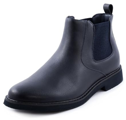 Toocool Botines de hombre Chelsea Elegantes, Zapatos Botas Beatles de Piel Sintética, Polaquinos Clásicos de Hombre para Ceremonia, Trabajo, Ocio LO-Y28, 09559 Azul, 42 EU