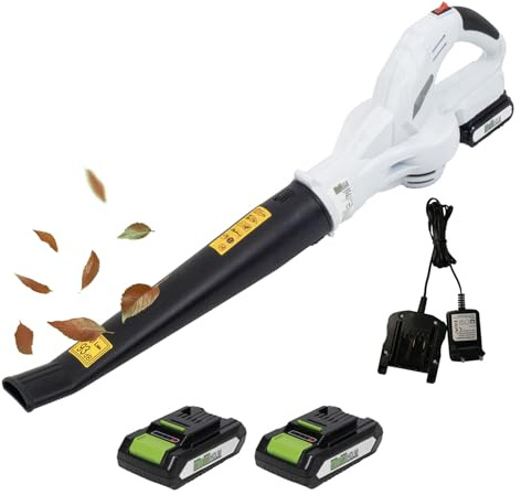 TRUTZHOLM Akku-Laubbläser 20V | 2000mAh 2x Akku und Ladegerät, Kabellos, 1,4 kg leicht, 90 cm Länge, 40 min Laufzeit, Ergonomischer Griff, 93 dB