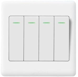 Interruttore Moderno a Muro 2 interruttori a parete 1/2/3/4 gang 1 via pulsante pannello interruttore luce on/off pulsanti con lampada accessori for la casa(4-Gang)
