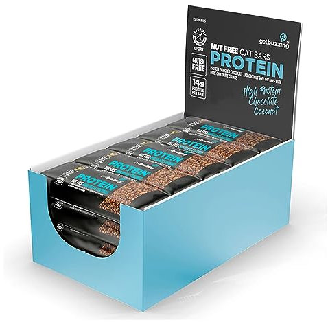 Getbuzzing Protein Flapjacks – Assorted Flavors (12 Pack, Coconut)