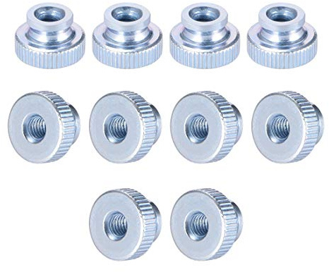 sourcing map Knurled Thumb Nuts, 10Pcs M4x0.7mm Iron Round Knobs Fastener for 3D Printer Parts