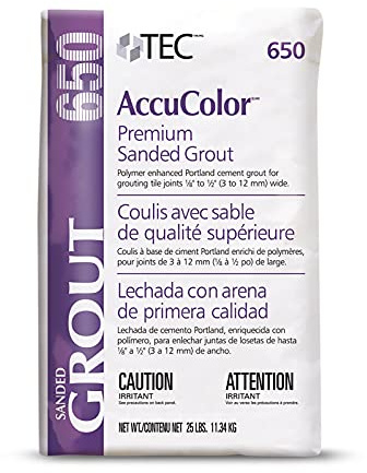 TEC AccuColor - Premium Sanded Grout - Enhanced Color-Consistent, Wear-Resistant, Shrink-Resistant Joint Filler for use with Tile - 25 LB - 949 Silverado Color