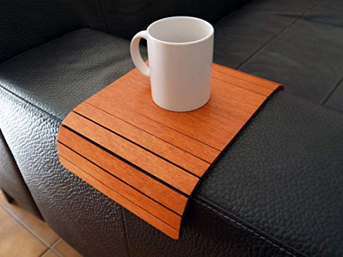 Mini tavolino laterale da bracciolo divano in legno personalizzabile ciliegio Piccolo vassoio colorato Design trasformabile salvaspazio per salotto moderno Piccoli tavolini soggiorno lato poltrona