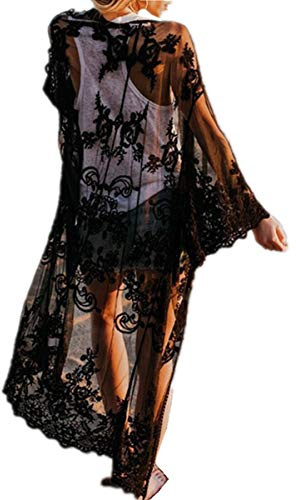 LikeJump Donna Pizzo Kimono Abito da Spiaggia Parei Copri Bikini Costume da Bagno Cover ups
