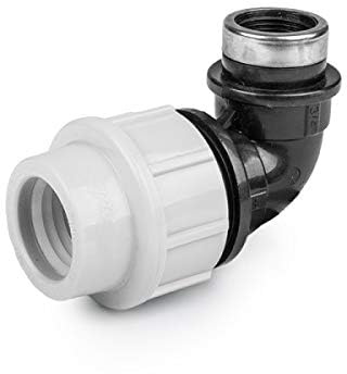 rg-vertrieb PE Rohr Verschraubung Fittings Klemmfitting Winkel 90° Innengewinde IG für Verlegerohr Rohrwinkel (40mm x 1)