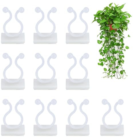 KINGLAKE 100 Stück pflanzenclips pflanzenklammern Wand selbstklebend Pflanzen Clips Wand Plant Climbing Clips Wall befestigungs für kletterpflanzen Befestigung Clips Wand (weiß)