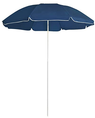 vidaXL Sonnenschirm mit Stahlmast Höhenverstellbar Ampelschirm Gartenschirm Marktschirm Strandschirm Terrassenschirm Schirm Blau 180cm