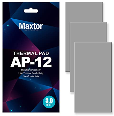 Maxtor Thermal Pad 14.8 W/mK, 85x45x3.0mm(3Pcs) Silicone Thermal Pads Non Conductive Heat-Sink Cooling Pad, Highly Efficient Heat Resistant Soft Pad for Laptop Heatsink/SSD/CPU/IC/LED Cooler