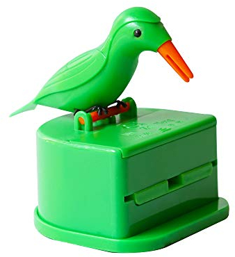 LRGKMCWTOB Zahnstocherhalter Zahnstochspender Vogel Zahnstocher Box Lustig Tragbar Press Typ Zahnstochhalter Automatischer Teleskop Zahnstocher Spender Push-Type Zahnstocher Vogelspender (Grün)