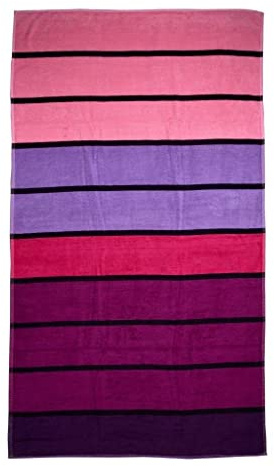 Inspire Me extra-large jumbo beach Cotton towels Lightweight Soft and Quick Dry Swim beach Towel with Multi-Options for Outdoor Traveling on Vacation (Timbberly Stripe-Pink)