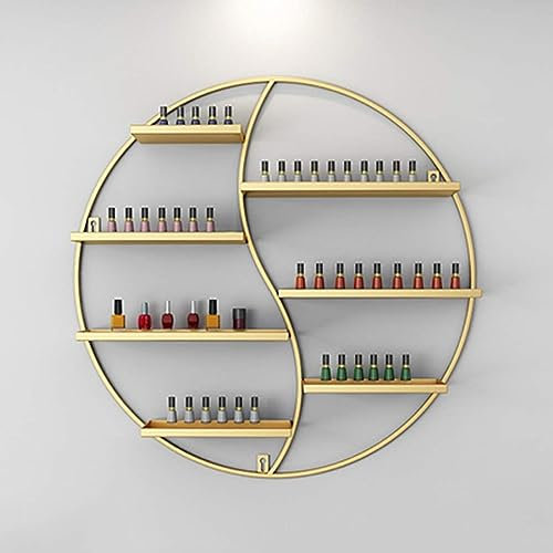 Yesbon Espositore da Parete per scaffale, Mensole per Smalto da Parete Espositori Cosmetici Rossetto Profumo Mensola Muro Essenziali Spa Domestica Negozio Saloni,d'oro,A