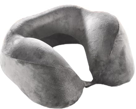 EVE Textile Reisekissen Grau mit Erhöhung | Nackenkissen | Memory Foam | Autokissen | Flugzeugkissen | Bahnkissen | Travel Pillow | Ergonomisches Kissen | Gesundheitskissen
