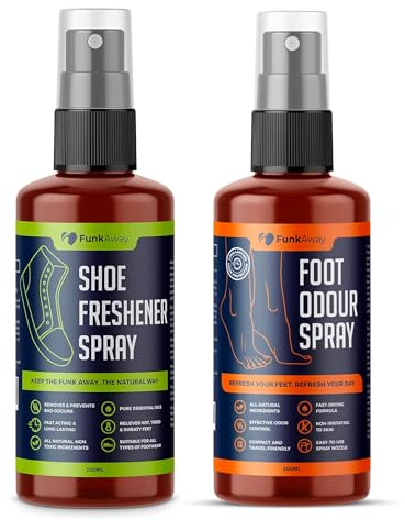 Shoe Freshener & Foot Deodorizer Spray Bundle (2x200ml) | Odor Eliminator for Smelly Shoes | Antibacterial Shoe Spray | Shoe Deodorizer & Odour Eliminator | Shoe Freshener & Deodoriser for Freshness
