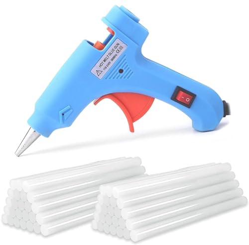 Mini pistolet à colle chaude pour travaux manuels, 50 bâtons de colle, chauffage rapide, pour travaux manuels d'enfants, bricolage de Noël, cartes, plastique, tissu, réparation de bureau à domicile,